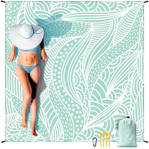 Manta de playa HIHOHO, impermeable y resistente a la arena, 200 x 211 cm