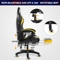 thumbnail image 5 of Hoffree Gaming Chair with Speakers and RGB LED Lights Ergonomic Massage Gamer Chair with Footrest High Back with Lumbar Support for Adults, 5 of 8