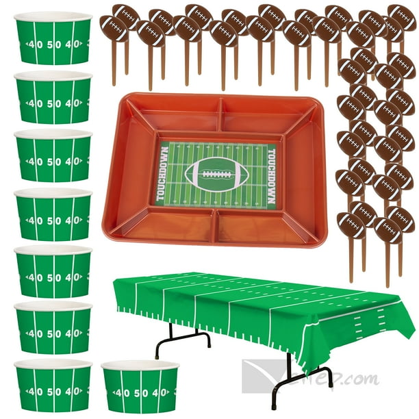 Football Field Goal Game Starter Tailgate Party 46pc Tableware Serving