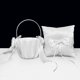 thumbnail image 1 of wonima44 Flower Girl Baskets and Ring Bearer Pillow Set, Fariy Baskets with Pearl Rhinestones Satin Lace for Flower Girls, Ring Pillow for Ring Boy Wedding Ceremony Party Decor (White Bow Set), 1 of 1