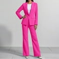 thumbnail image 2 of UJNDER Women's Trousers Suit Two Piece Set Long Sleeve and Straight Pants Work Daily Wear Casual Outfit Button Front Comfortable Spring Fall Winter Pant Suits for Women Hot Pink XXL, 2 of 6