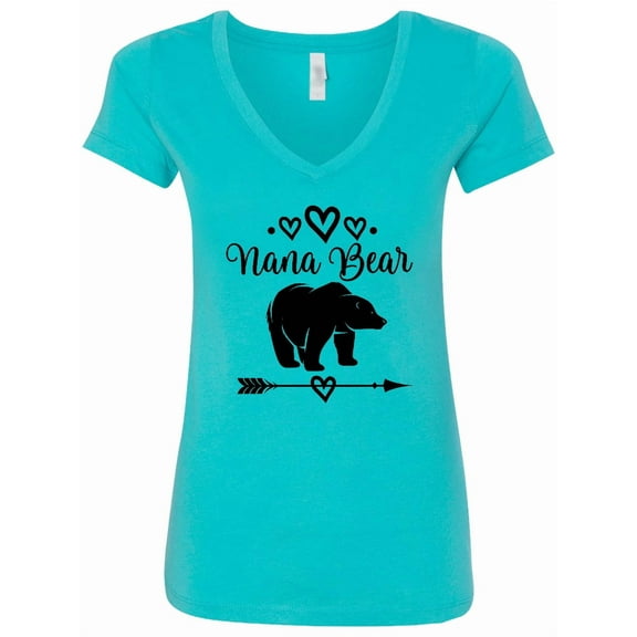 Inktastic Nana Bear Grandma Women's V-Neck T-Shirt
