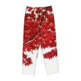 thumbnail image 4 of Daiia Red Maple Leaf Women's Sleep Pant with Pockets and Drawstring,Pajama Pants-Medium, 4 of 9