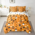 thumbnail image 2 of jejeloiu Spooky Ghost Pumpkin Bedding Comforter Set 7pcs,Happy Halloween Queen Bedding Sets,Spider Webs Bat Queen Sheet Sets,Microfiber Room Decorative Reversible, 2 of 8