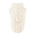 thumbnail image 3 of GRNSHTS Small Dog Sweaters Knitted Pet Cat Sweater Warm Dog Sweatshirt Dog Winter Clothes Kitten Puppy Sweater (White ,L), 3 of 7