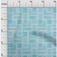 thumbnail image 1 of oneOone Silk Tabby Turquoise Blue Fabric Geometric African Craft Projects Decor Fabric Printed By The Yard 42 Inch Wide, 1 of 4