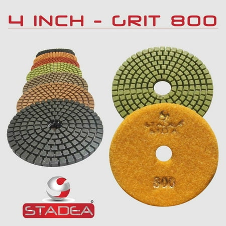 

Diamond Polishing Pads 4 Inch for Marble Granite Concrete Glass Stone Polishing by STADEA Grit 800 - 5 Pieces