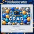 thumbnail image 2 of Colorful Balloons Graduation Banner Golden Stars Grad Display Blue Background Sparkling Streamers Congrats Backdrop for Graduation Party College Graduation Photo Shoot, 2 of 5