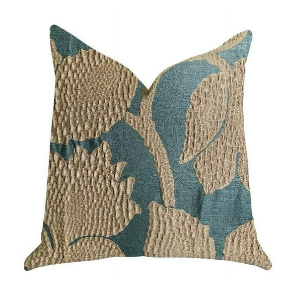 Golden Arabella Vine in Green & Gold Luxury Throw Pillow, 24 x 24 in.