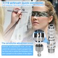 thumbnail image 2 of Amdohai T119 1/8 Interface Quick Release Coupler with Air Pressure Control Function Airbrush Spring Lock Connector, 2 of 6