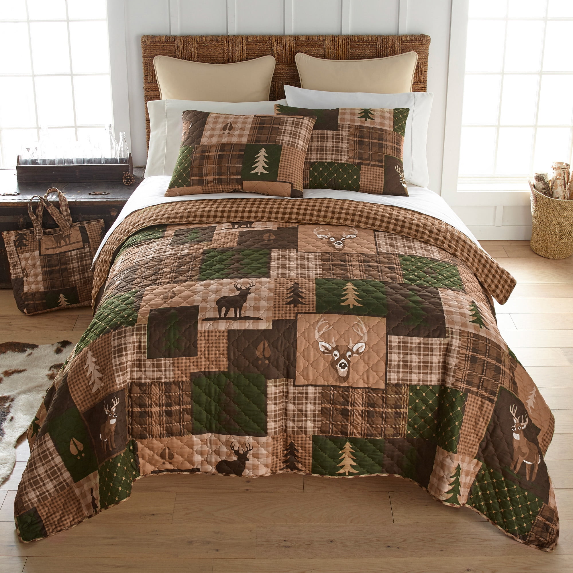 Your Lifestyle by Donna Sharp Green Forest by Donna Sharp 2PC Twin Rustic Lodge Quilt Set
