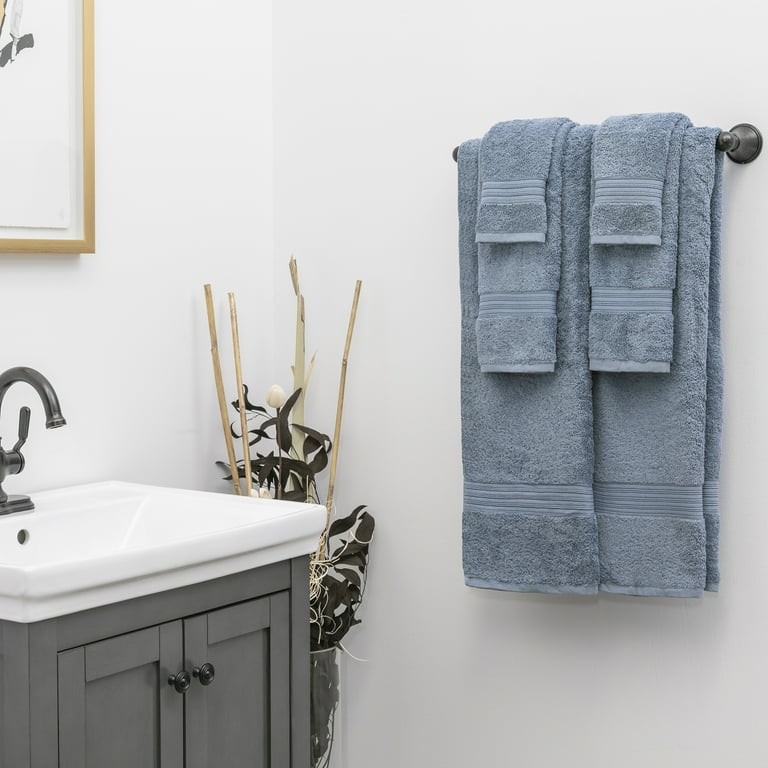 Sobel Westex Traditional 6 Piece Cotton Bath Towel Set, Gray - Walmart.com