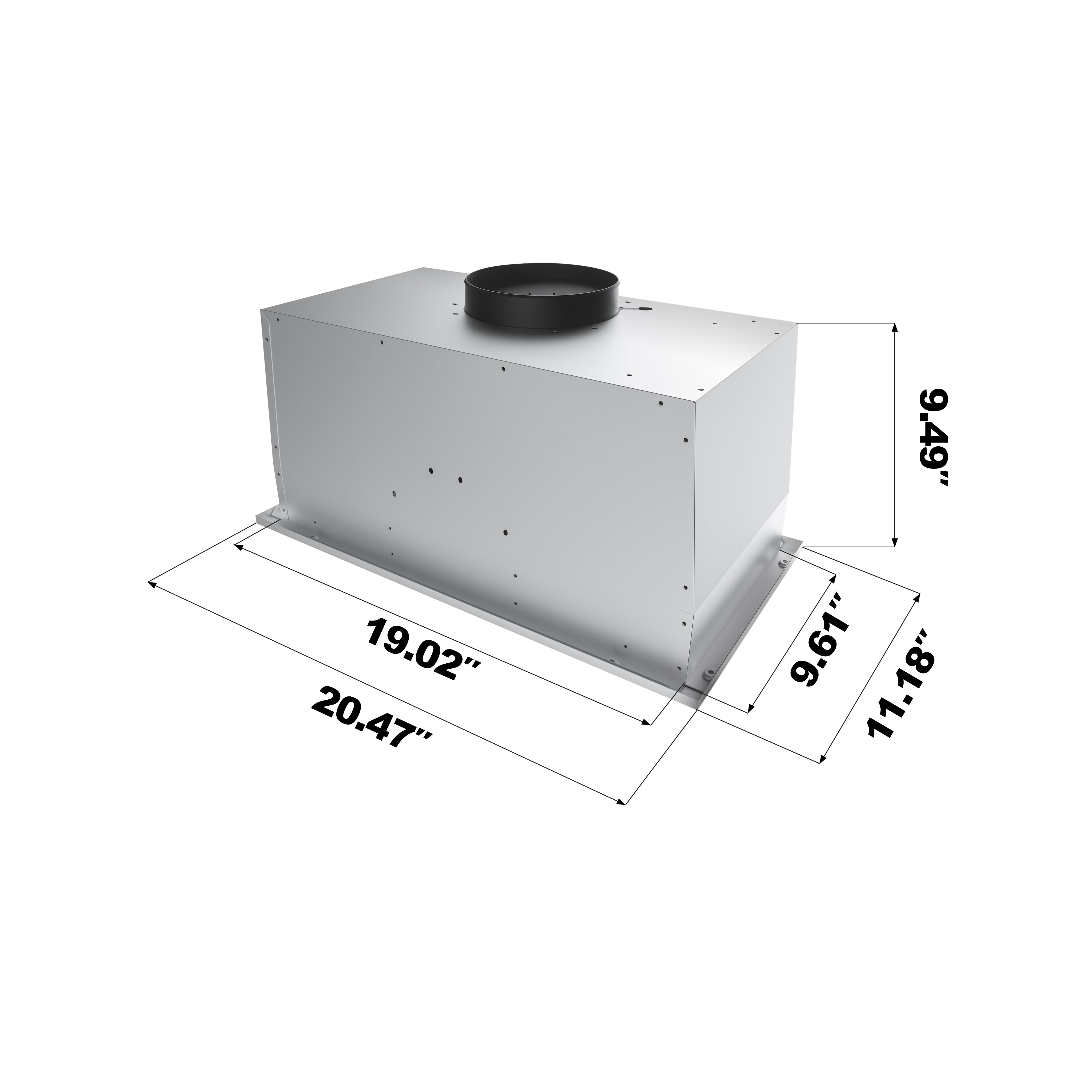 CIARRA Insert Range Hood 20 inch 450 CFM with Push Button Control Stainless Steel CAS913E52