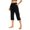 Black, variant on Pull on Capris for Women Dressy Casual Stretch Lightweight Capri Yoga Pants Elastic High Waist Lounge Pants Summer,2XL,Black