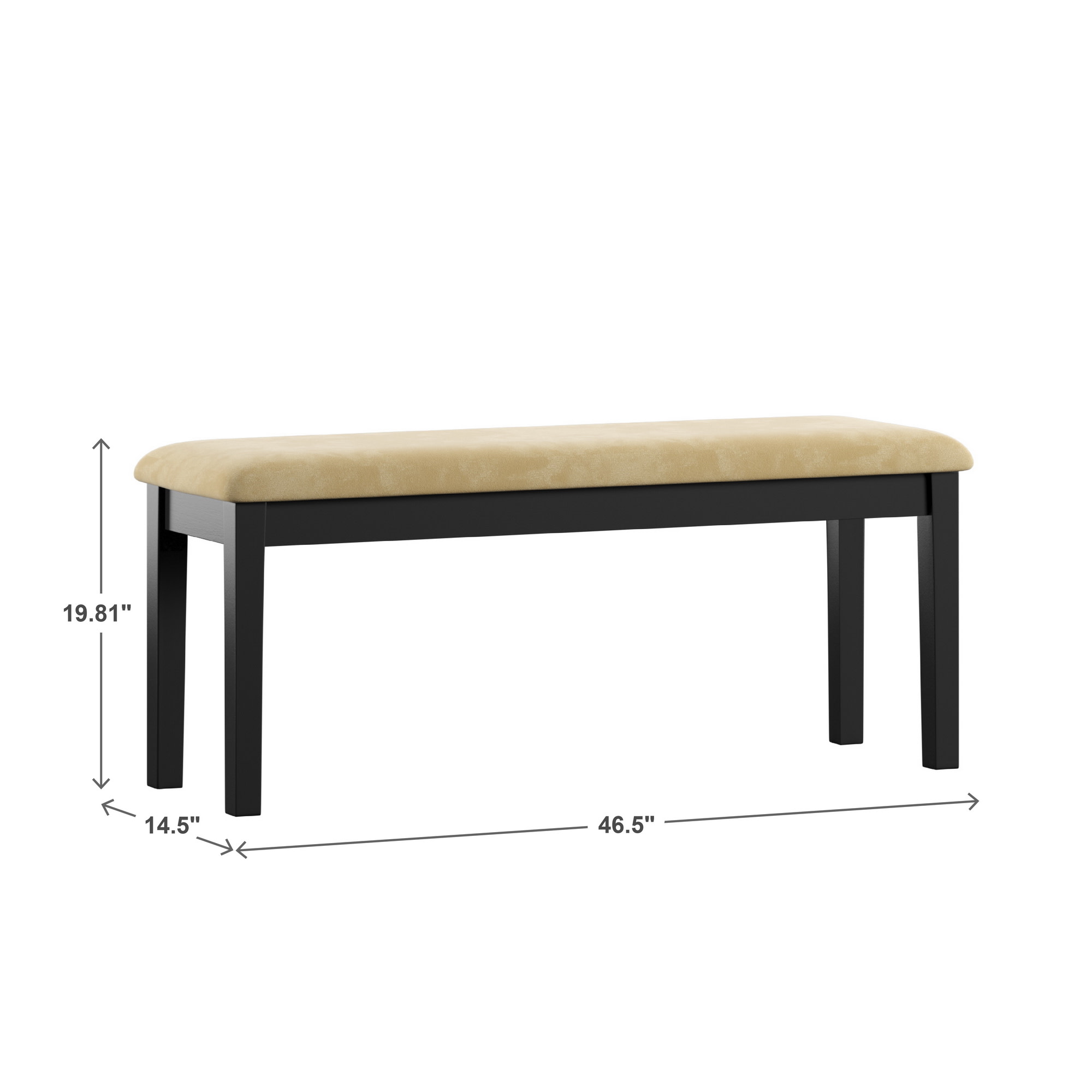 Weston Home Lexington Black Wood Dining Bench