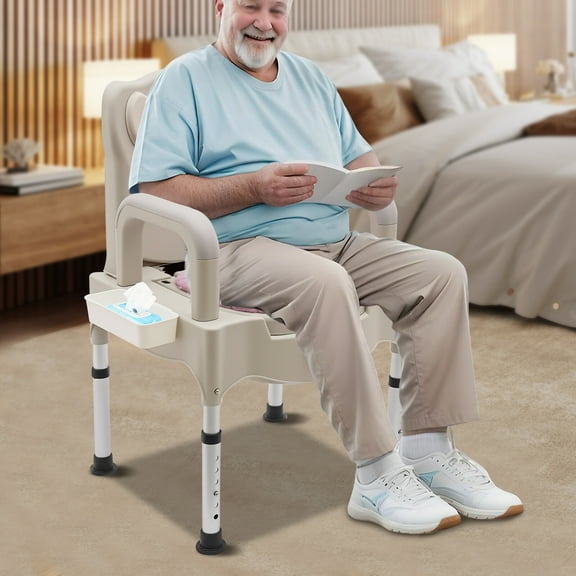 Heavy Duty Height Adjustable Bath Seat Commode Toilet Chair 250kg Adult Senior