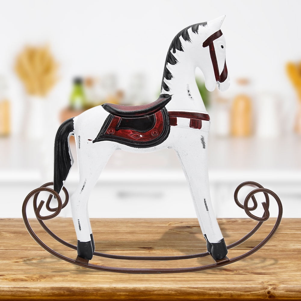 OTVIAP Painted Rocking Horse,Handmade Wooden Rocking Horse Carved