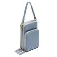 thumbnail image 3 of Sac Bandoulière Mini Bleu Uni Décontracté pour Femmes avec Sangle Détachable Réglable, Matériau Polyester PU Imperméable, Fermeture Éclair, Multiples Poches pour Téléphone Portable, Carte d'Identité, Clés - Idéal pour Voyage, 3 of 6