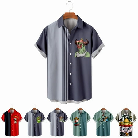 

LANLIN Men Dad Collared Polo Shirts Funny Relaxed-Fit Tops Up to 8XL
