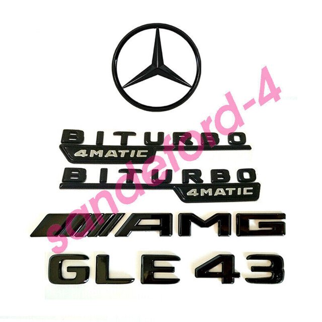 Insignia de estrella trasera GLE43 COUPE AMG BITURBO 4MATIC Combinación de insignias negras para Mercedes C292-