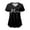 Black, variant on COMVALUE Scrub Tops for Women Short Sleeve Working Uniform with Pocket Summer ECG Heart Graphic Print V Neck Stretchy Holi T Shirts (Blue, 3XL)
