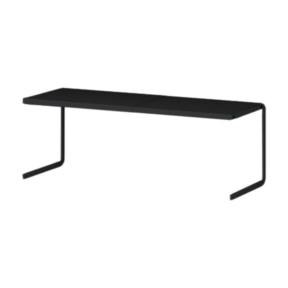 Black Height-Adjustable Under-Sink Storage Rack, Metal Kitchen Organizer Shelf For Detergent Pots, White, 24X17X23Cm