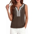 thumbnail image 6 of PRETTYGARDEN Womens Tank Tops Summer Causal V Neck Sleeveless Shirts Floral Print Embroidered Beach Vacation Boho Top, 6 of 7
