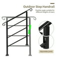 thumbnail image 5 of SYTHERS Adjustable Outdoor Handrails, Fit 1-3 Steps Matte Black Stair Rail Wrought Iron Handrail with Installation Kit Hand Rails for Outdoor Steps, 5 of 9