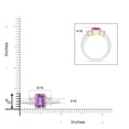thumbnail image 4 of ANGARA Natural 2.2 ct Amethyst and Diamond Three Stone Ring in 14K White & Yellow Gold for Women (Size-9x7mm) | February Birthstone, Anniversary, Jewelry Gift for Women | Natural Amethyst Ring, 4 of 8