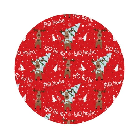 

Coaee Christmas Deer 1 Print Leather Coasters Set of 6 Non-Slip Washable Cup Coasters for Home Office Bar Round Shape