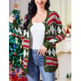 thumbnail image 3 of Ugly Christmas Sweaters for Women Christmas Cardigans Funny Xmas Open Front Button Down Diamond Coats Outwear, 3 of 8