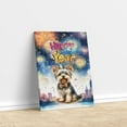 thumbnail image 3 of Happy New Year with Yorkshire Terrier Fireworks Holiday Xmas Winter 2025 Vertical Matte Canvas Poster Yorkie Dog Lover Gifts Wall Art Home Decor - 00025, 3 of 5