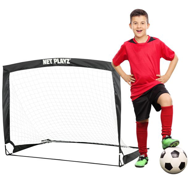 Soccer Ball Goal Pop Up Nets Kit Set Reflective Light and Portable Youth 6 Ft. 