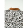 thumbnail image 6 of Women's Khaki Leopard Print V-Neck Puff Sleeve Mini Dress – Plus Size Loose Fit for Daily Wear [ZhiHiMeRi] | 1X, 6 of 12