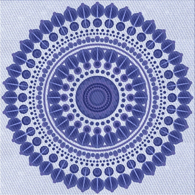 Ahgly Tapis d'Intérieur Lavable en Machine Carré Transitionnel Bleu, 6 Pieds Carré