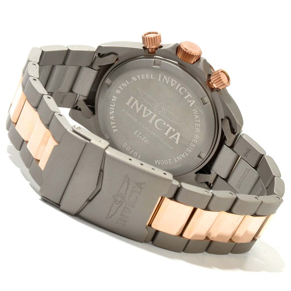 Invicta Men's 10700 Pro Diver Elite Blue Dial Two Tone Bracelet Chronograph Dive Watch