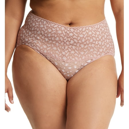 

Hanky Panky Cross Dyed Leopard Retro V-Kini (7J2121X) 2X Desert Rose/White