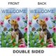 thumbnail image 3 of Bandera de jardín "Bienvenido Perro", vertical, doble cara, de arpillera, con flores, para verano, para jardín, decoración de exteriores, decoración del hogar (32 x 45 cm, "Bienvenido Perro"), 3 of 5