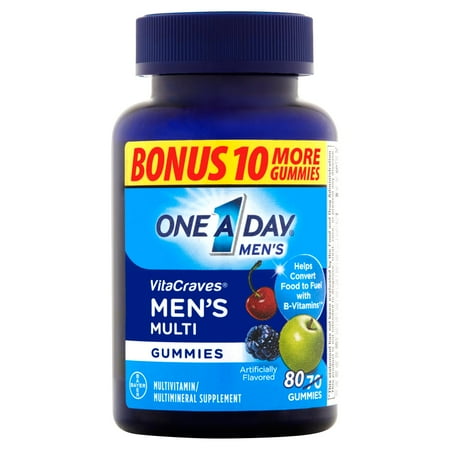 One A Day Men?s VitaCraves Multivitamin Supplement Gummies, 80 Count, Bonus Pack