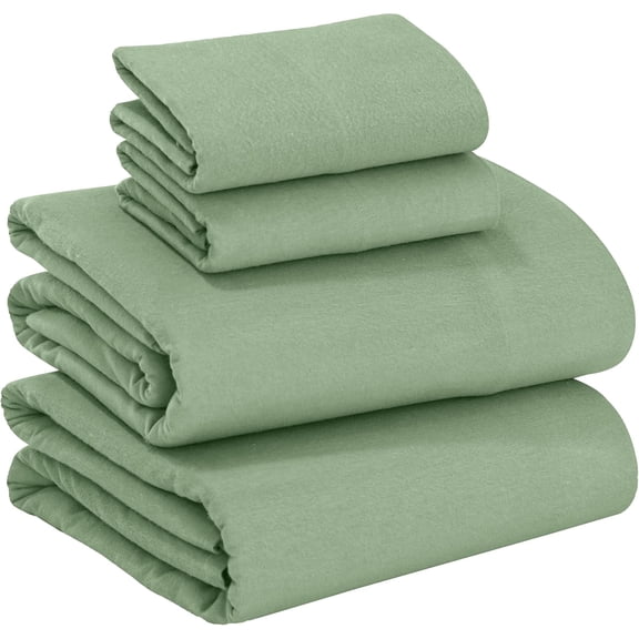 Ruvanti Flannel Sheets King Size - 100% Cotton Brushed Flannel Bed Sheet Sets - Deep Pockets 16 inches - All Seasons Breathable & Super Soft - Warm & Cozy - 4 Pcs - Loden Frost