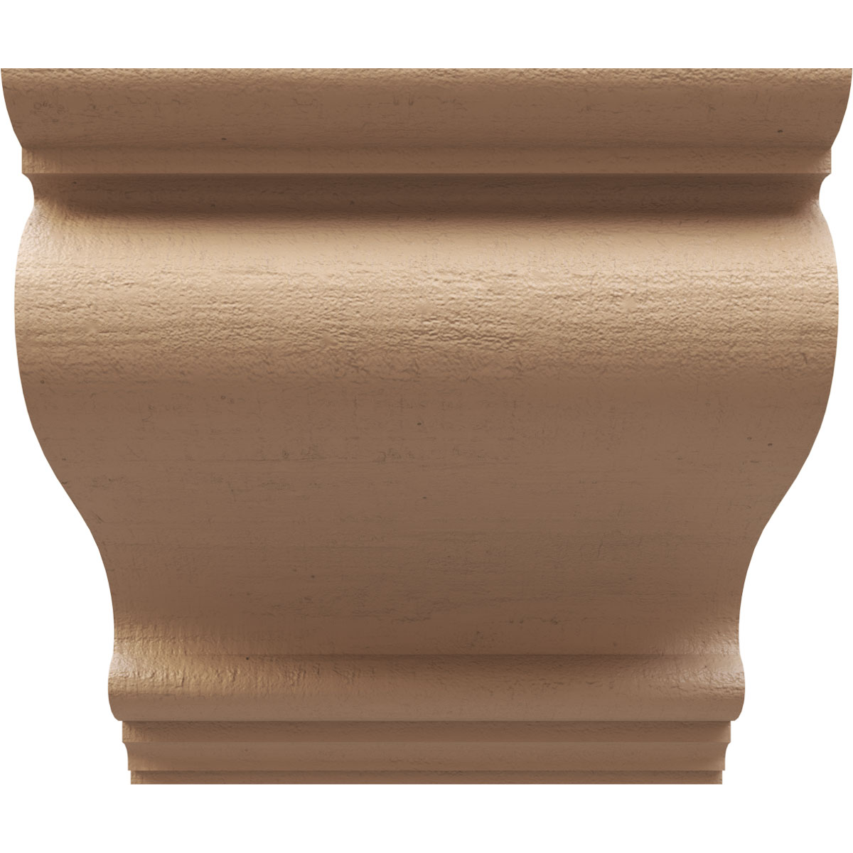 6"W x 6"D x 6"H Wide Scroll Rough Cedar Woodgrain TimberThane Corbel, Primed Tan