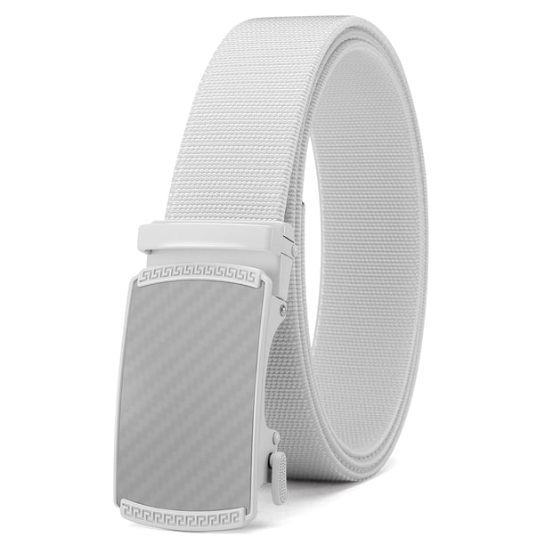 Cinturón de nailon de golf elástico blanco, elástico, de Chaoren, para hombre