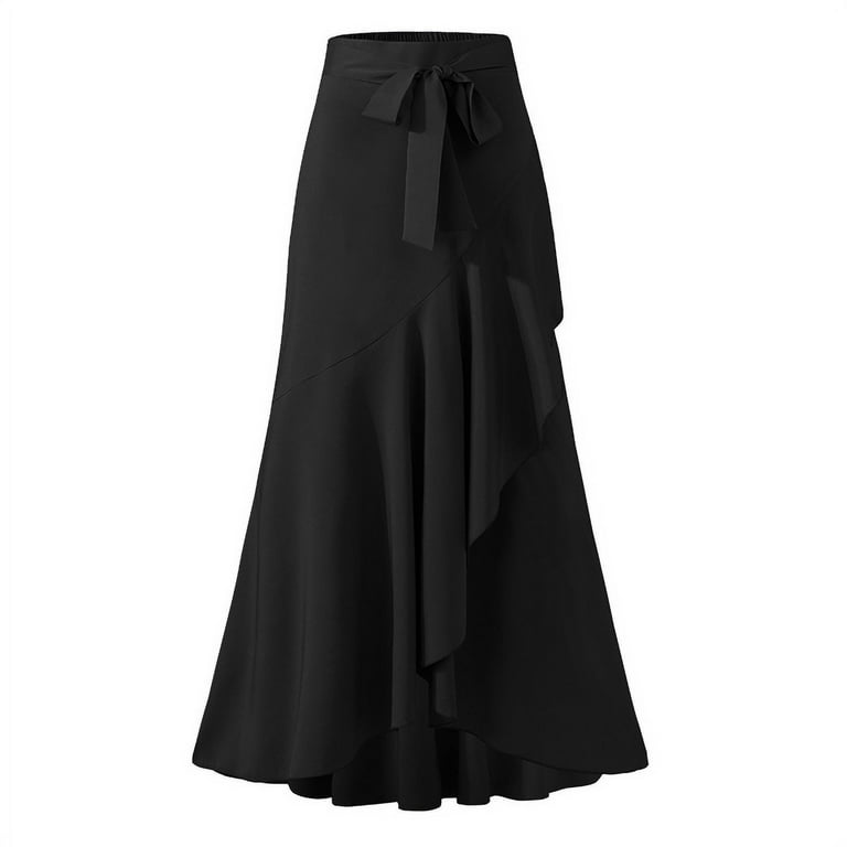 Kddylitq Boho High Waisted Maxi Wrap Skirts with Slit High Kddylitq Boho High Waisted Maxi Wrap Skirts with Slit High