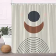 thumbnail image 3 of Juego de cortinas de ducha modernas negras con ganchos: cortinas de ducha en blanco y negro para baño, cortinas de baño geométricas de tela con ganchos, 3 of 5