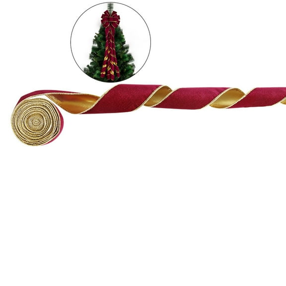 WNFJR Velvet Ribbon - Wired Edges | Elegant Christmas Decoration for Gift Wrapping, Tree, Wreaths, Crafts(Wine)