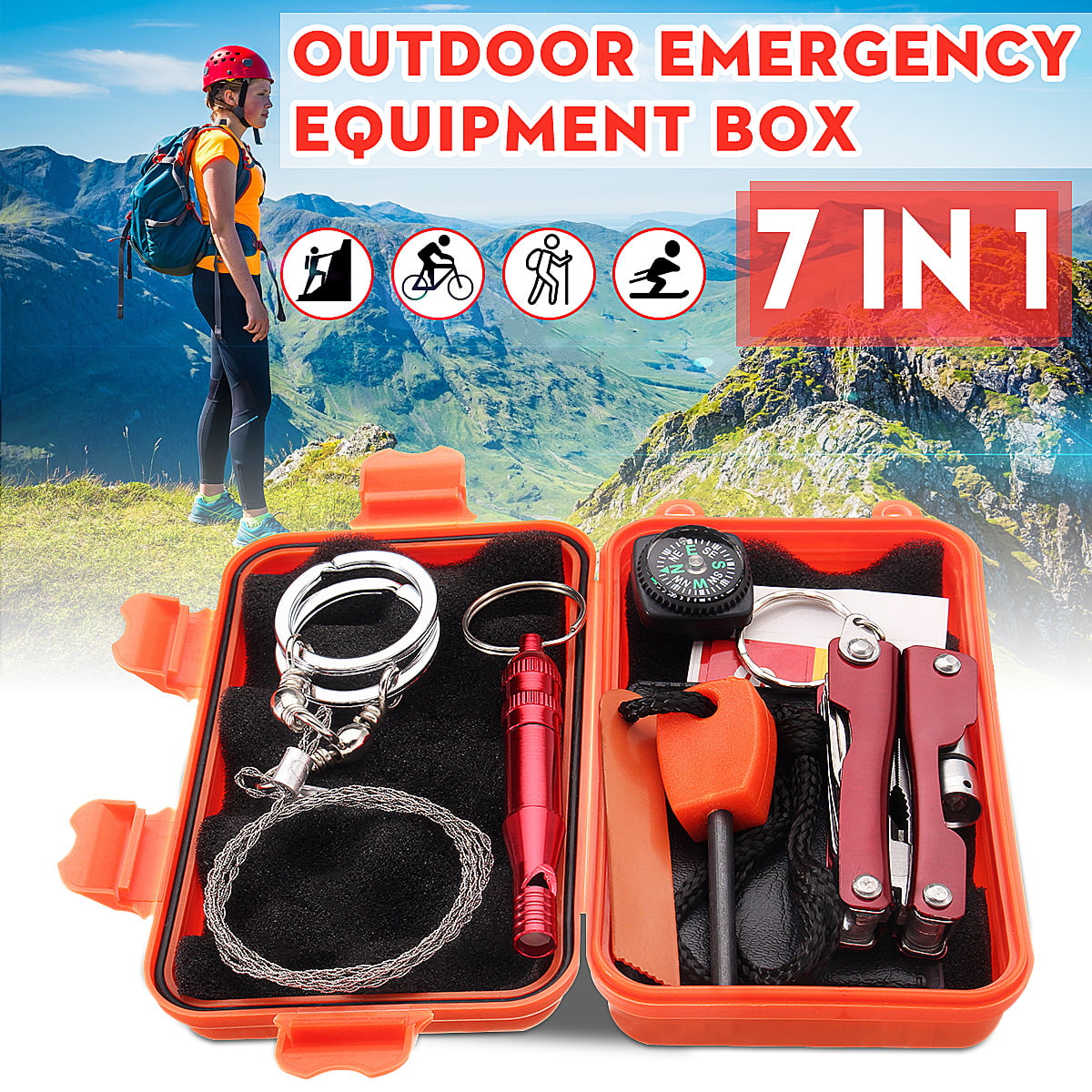 Survival Kit Emergency Tools Military Camping Tactical Outdoor Disaster Zombie 