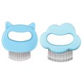thumbnail image 1 of Miangastore Cat Comb Stainless Steel 2Pcs 3.5X3.5X0.6In, 1 of 8
