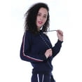 thumbnail image 3 of Moomaya Women's Solid Navy Blue Hoodie Casual Full Sleeve Jogger Top Pullover, 3 of 9