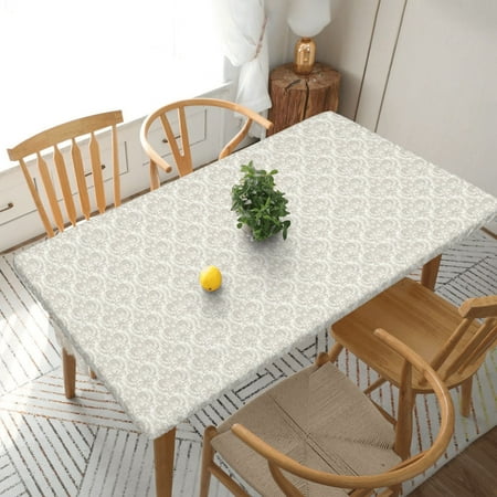

Home Deluxe Tablecloth Floral-Pattern Waterproof Elastic Rim Edged Table Cover- For Christmas Parties And Picnics 5ft