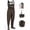 Brown, variant on HUNTSEN Fishing Waders for Men Women - 2-Ply Nylon/PVC Waterproof Bootfoot Chest Waders for Hunting with Boot Hanger & Waterproof Phone Case & Reinforced Neoprene Knees Green Size M11